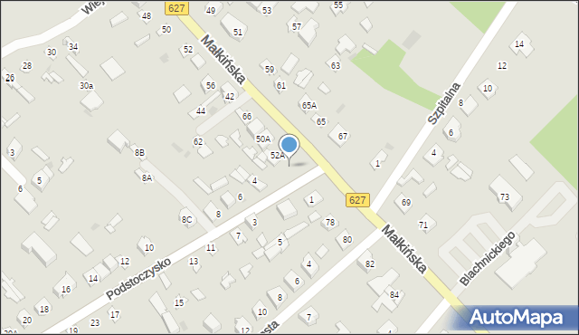 Ostrów Mazowiecka, Małkińska, 74, mapa Ostrów Mazowiecka