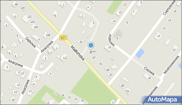 Ostrów Mazowiecka, Małkińska, 83, mapa Ostrów Mazowiecka