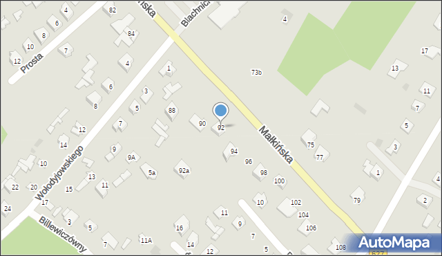 Ostrów Mazowiecka, Małkińska, 92, mapa Ostrów Mazowiecka