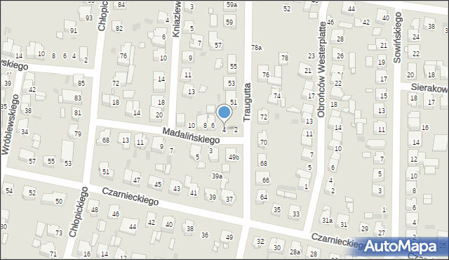 Ostrów Wielkopolski, Madalińskiego Antoniego Józefa, gen., 4, mapa Ostrów Wielkopolski