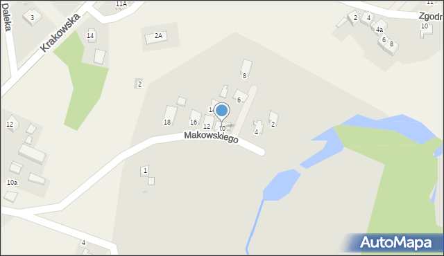 Oświęcim, Makowskiego Tadeusza, 10, mapa Oświęcimia