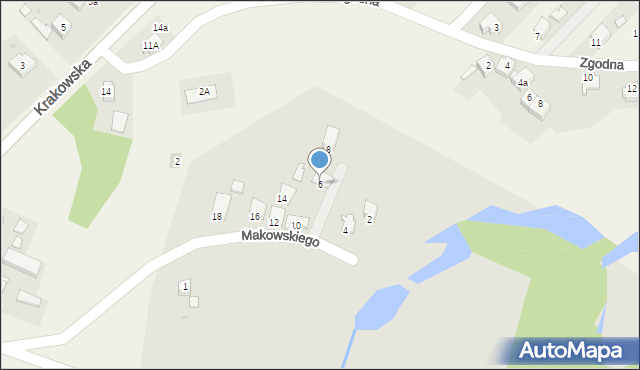 Oświęcim, Makowskiego Tadeusza, 6, mapa Oświęcimia