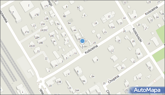 Otwock, Malawskiego Stefana Kazimierza, prof., 2, mapa Otwock