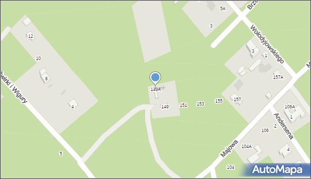 Otwock, Majowa, 149A, mapa Otwock