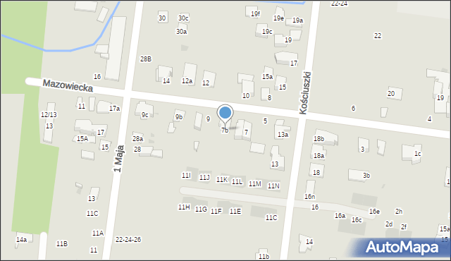 Ożarów Mazowiecki, Mazowiecka, 7b, mapa Ożarów Mazowiecki