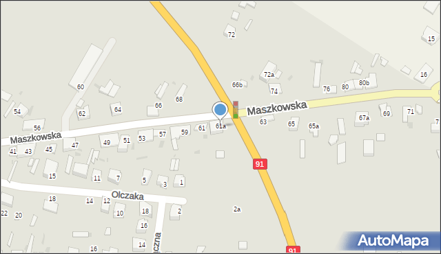 Ozorków, Maszkowska, 61a, mapa Ozorków