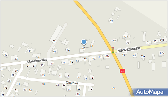 Ozorków, Maszkowska, 66, mapa Ozorków