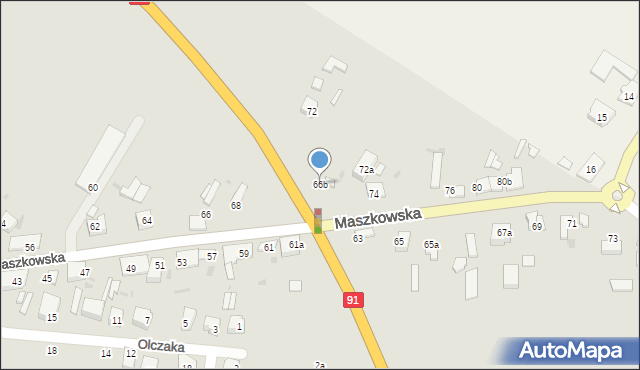 Ozorków, Maszkowska, 66b, mapa Ozorków