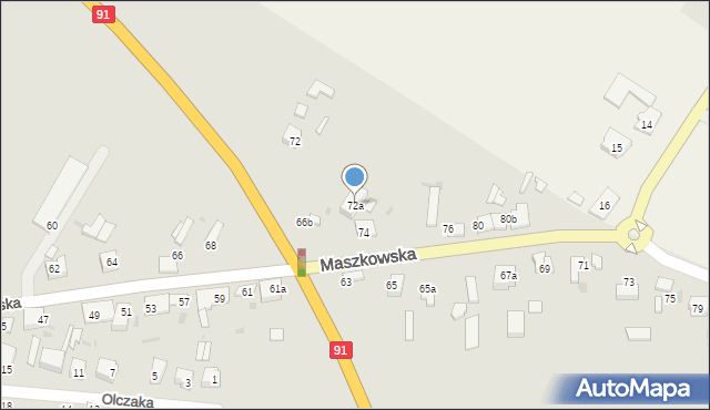 Ozorków, Maszkowska, 72a, mapa Ozorków