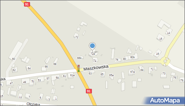 Ozorków, Maszkowska, 72b, mapa Ozorków