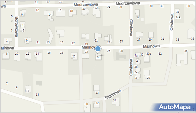 Palędzie, Malinowa, 24, mapa Palędzie