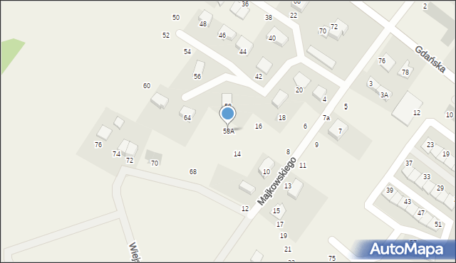 Pępowo, Majkowskiego Aleksandra, dr., 58A, mapa Pępowo