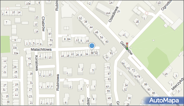 Piaseczno, Malachitowa, 38, mapa Piaseczno