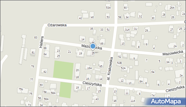 Piastów, Mazowiecka, 15, mapa Piastów