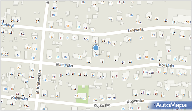 Piastów, Mazurska, 10, mapa Piastów