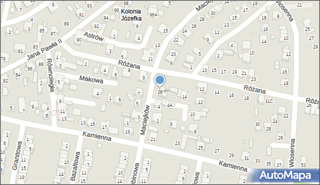 Piekary Śląskie, Maciejków, 16, mapa Piekary Śląskie