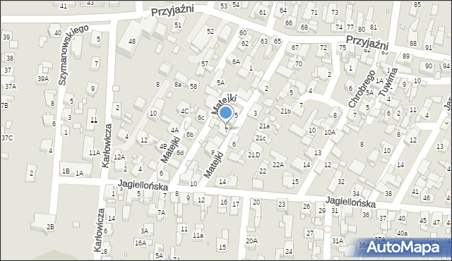 Piekary Śląskie, Matejki Jana, 7, mapa Piekary Śląskie