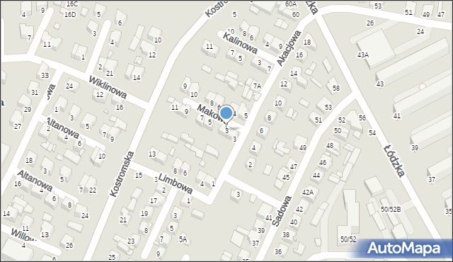 Piotrków Trybunalski, Makowa, 3, mapa Piotrków Trybunalski