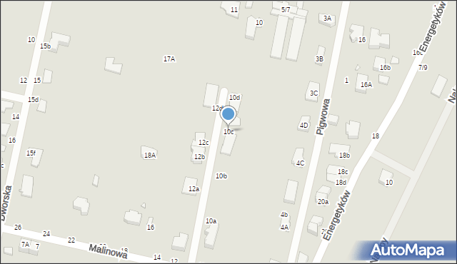 Piotrków Trybunalski, Malinowa, 10c, mapa Piotrków Trybunalski