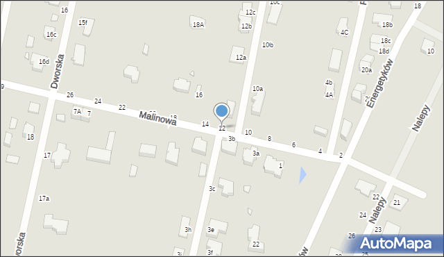 Piotrków Trybunalski, Malinowa, 12, mapa Piotrków Trybunalski