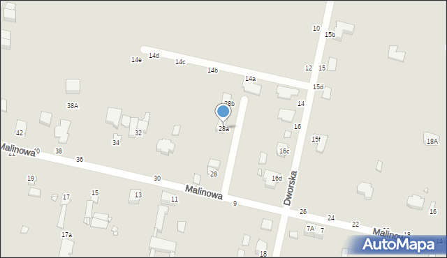Piotrków Trybunalski, Malinowa, 28a, mapa Piotrków Trybunalski