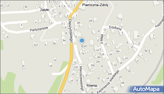 Piwniczna-Zdrój, Marciszewskiego Jana, 5, mapa Piwniczna-Zdrój