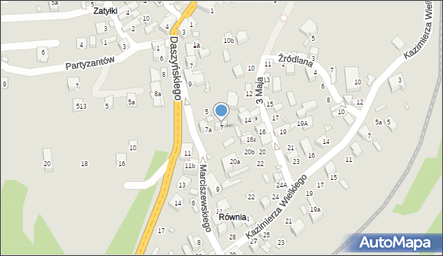 Piwniczna-Zdrój, Marciszewskiego Jana, 7, mapa Piwniczna-Zdrój