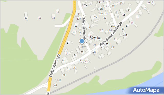 Piwniczna-Zdrój, Marciszewskiego Jana, 8, mapa Piwniczna-Zdrój