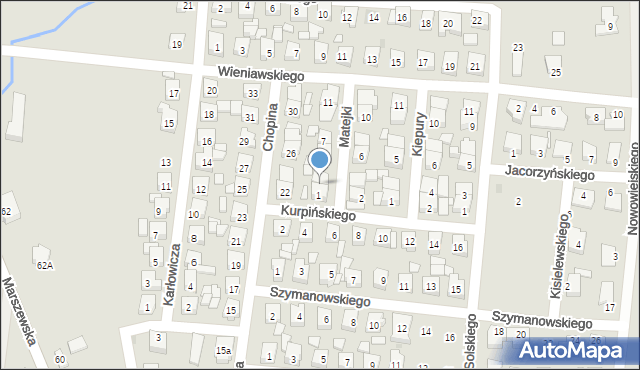 Pleszew, Matejki Jana, 3, mapa Pleszew