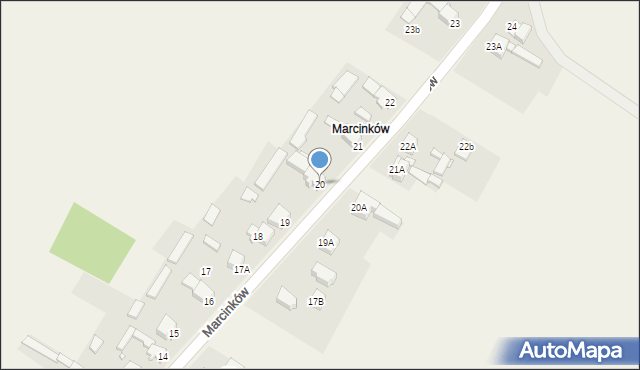 Podwarpie, Marcinków, 20, mapa Podwarpie