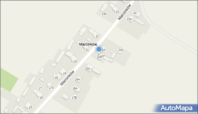 Podwarpie, Marcinków, 21A, mapa Podwarpie