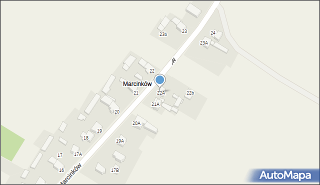 Podwarpie, Marcinków, 22A, mapa Podwarpie