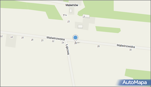 Pogorzelec, Malwinowska, 26, mapa Pogorzelec