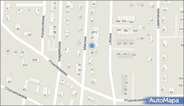 Polkowice, Makowa, 16, mapa Polkowice
