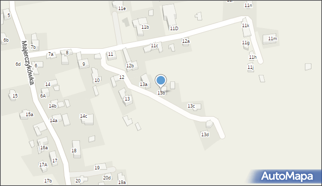 Poronin, Majerczykówka, 13b, mapa Poronin