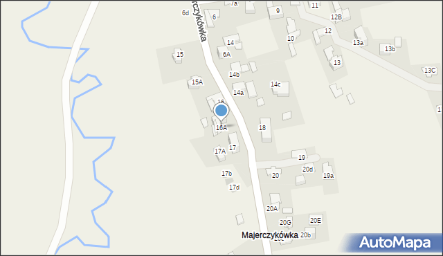 Poronin, Majerczykówka, 16a, mapa Poronin