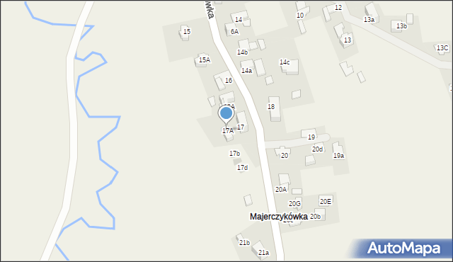 Poronin, Majerczykówka, 17A, mapa Poronin