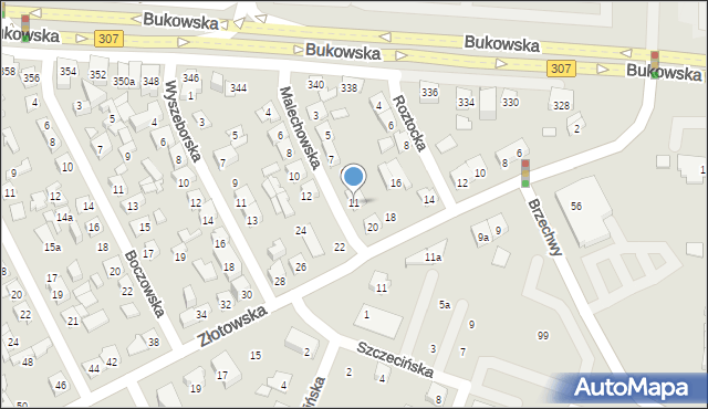 Poznań, Malechowska, 11, mapa Poznania