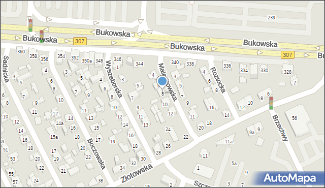 Poznań, Malechowska, 8, mapa Poznania