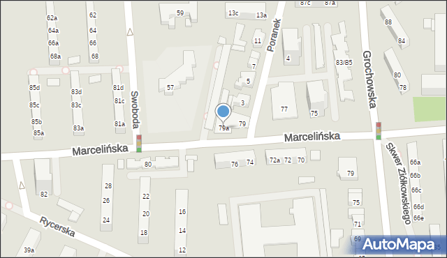 Poznań, Marcelińska, 79a, mapa Poznania