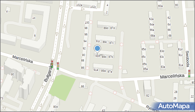 Poznań, Marcelińska, 91b, mapa Poznania