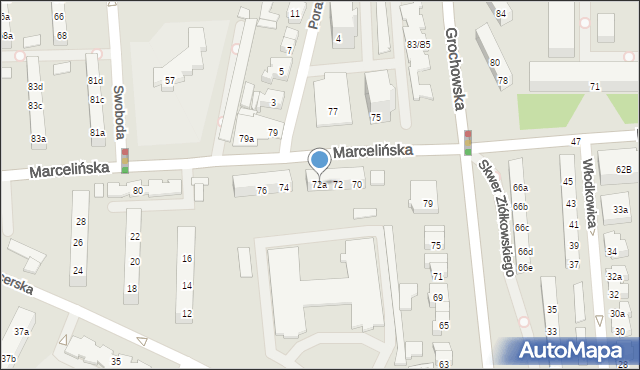 Poznań, Marcelińska, 72a, mapa Poznania