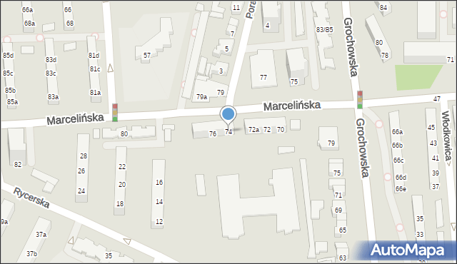 Poznań, Marcelińska, 74, mapa Poznania