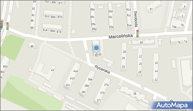 Poznań, Marcelińska, 82, mapa Poznania