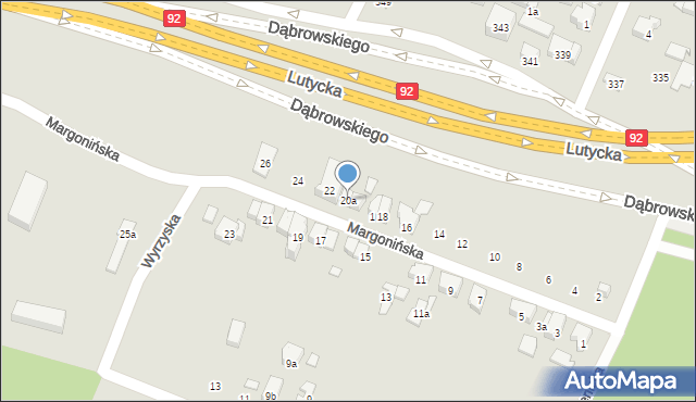 Poznań, Margonińska, 20a, mapa Poznania