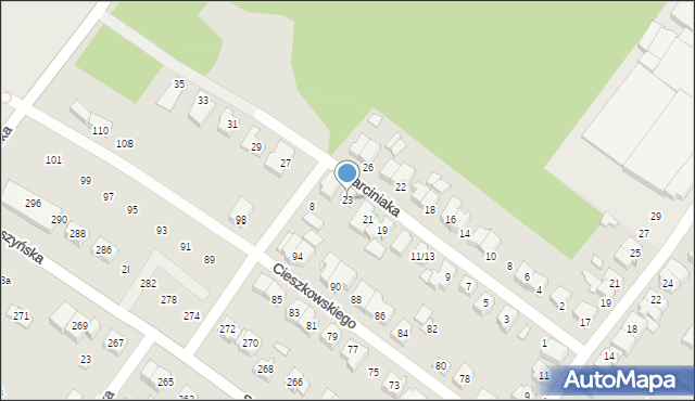 Poznań, Marciniaka Floriana, 23, mapa Poznania