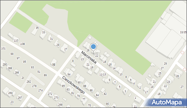 Poznań, Marciniaka Floriana, 24, mapa Poznania