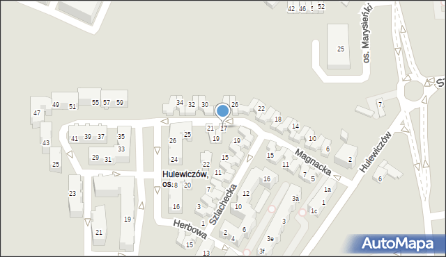 Poznań, Magnacka, 17, mapa Poznania