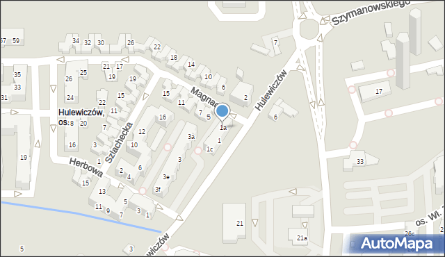 Poznań, Magnacka, 1a, mapa Poznania