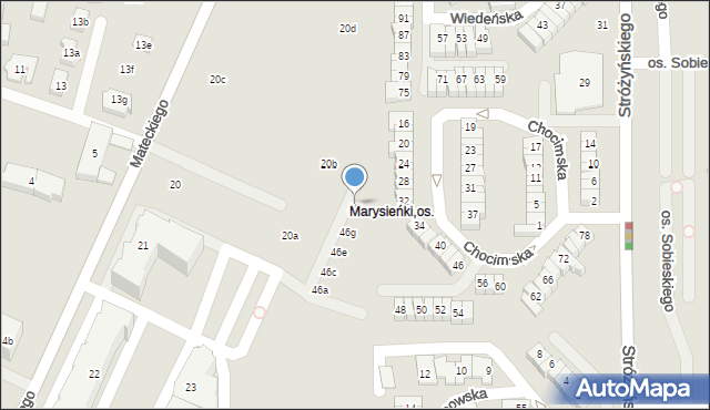 Poznań, Mateckiego Teofila, 21j, mapa Poznania